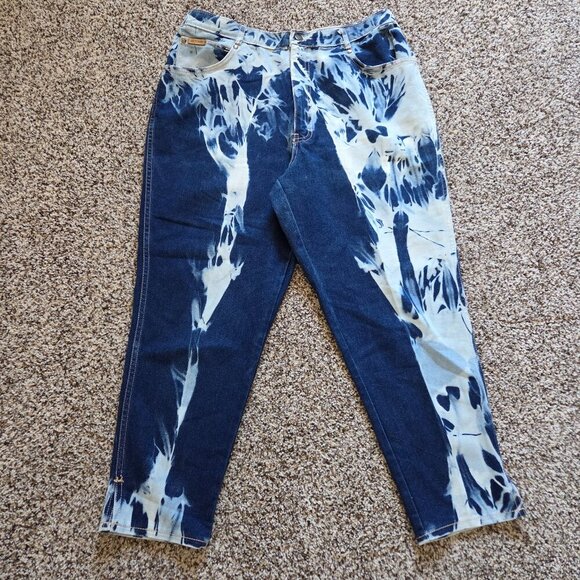 Gitano Denim - Vintage Gitano Bareback High Rise Jeans 20W Short 32X26 Acid Wash Bleached Denim